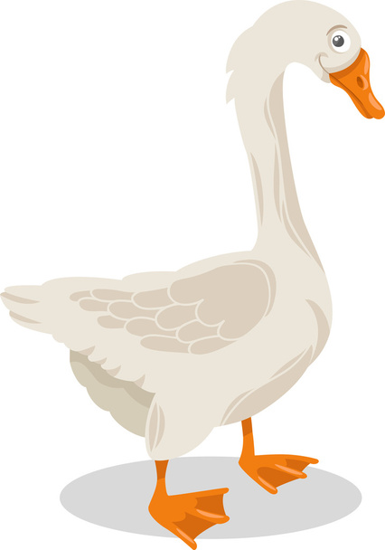goose farm bird cartoon illustration - Vector, imagen