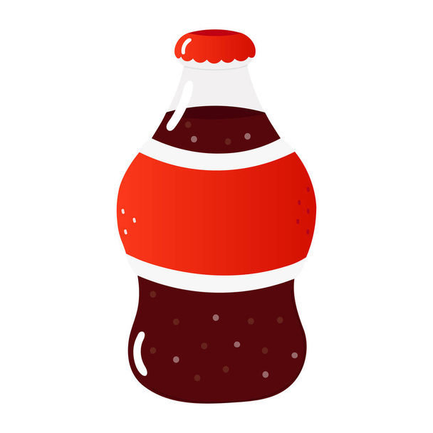 Cute funny bottle cold drink cola character. Vector hand drawn cartoon kawaii character illustration icon. Isolated white background. Happy bottle cold drink cola concept - Vector, Image