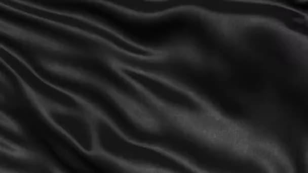 Бесшовная петля из черной ткани, машущей на ветру. 3D анимация замкнутого фона темного движения. - Кадры, видео