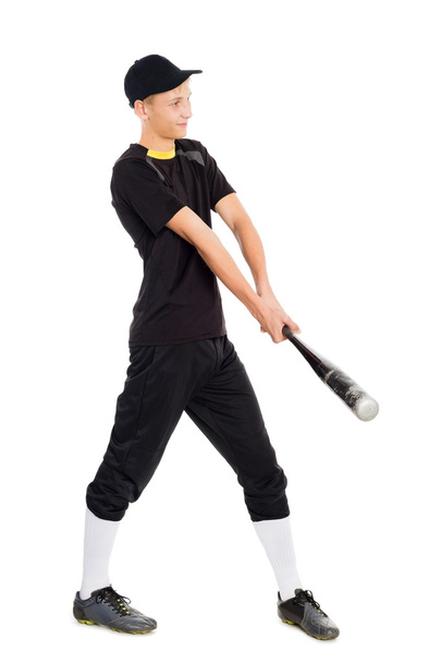 Joven jugador de béisbol con bate
  - Foto, imagen