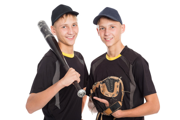 Twin brothers - young baseball players  - Fotografie, Obrázek
