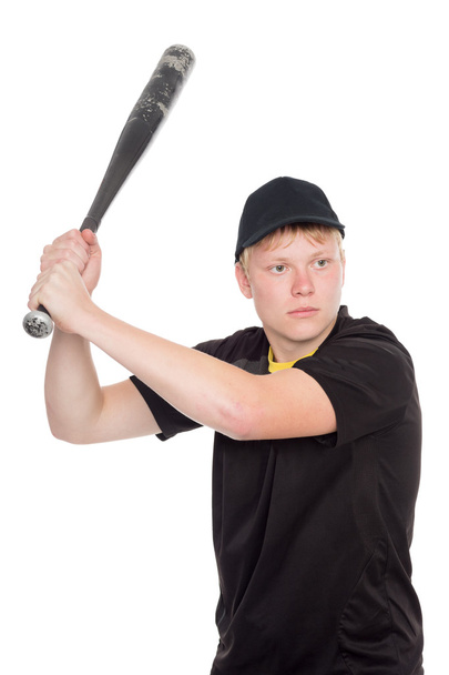 Young guy getting ready to hit the bat - Zdjęcie, obraz
