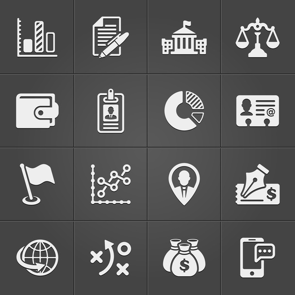 Business and finance icons on black set 3. Vector - Vektori, kuva