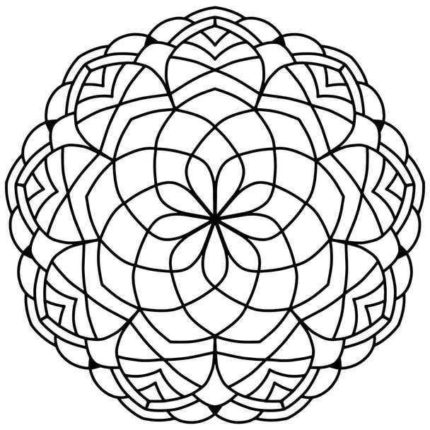 Patrón circular mandala para colorear página. Fondo de flor Mandala. - Vector, imagen