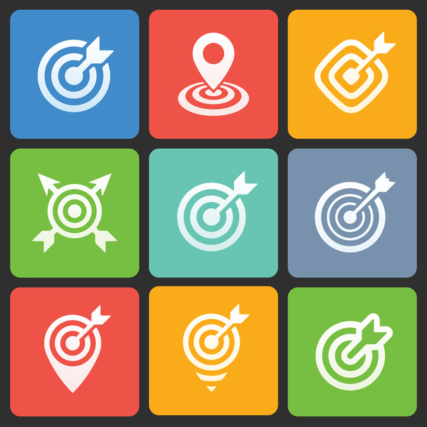 Colorful target icons for web and mobile. Vector - Вектор,изображение
