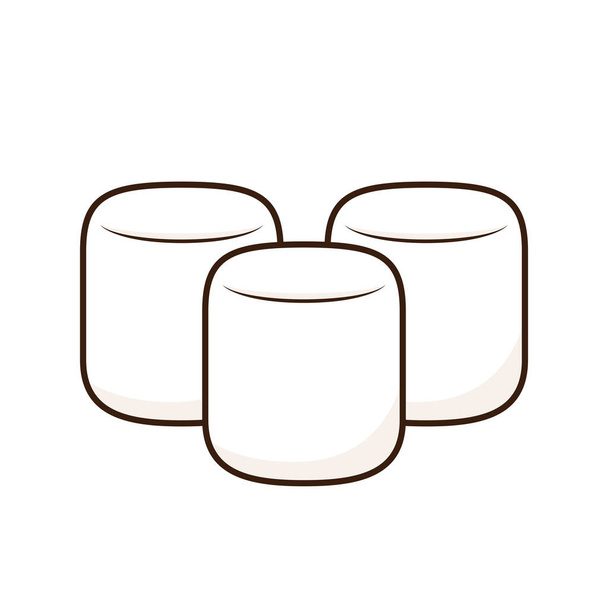 Marshmallow vecteur de dessin animé. Conception de logo de guimauve. Icône de guimauve. - Vecteur, image