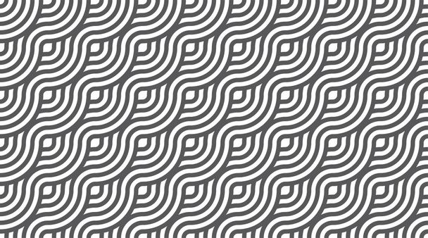 Líneas abstractas patrón geométrico sin costura. Patrón redondeado. Vector repetir fondo de tela sin fin.  - Vector, imagen