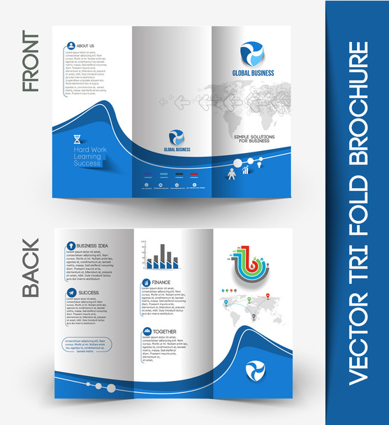 Tri-fold Brochura Elemento de design
 - Vetor, Imagem