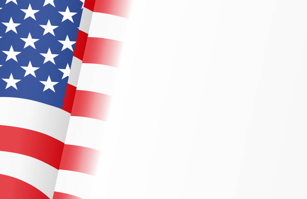 American flag flying on white background - Vector, Image