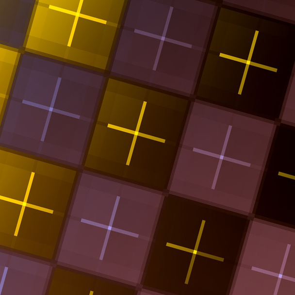 Abstract Geometric Background - Repeating Tiles - Green Purple Square Tile Pattern - Graphic Art Design - Illustration Patterns - Dark Gloomy Strange Tiling - Surface Texture - Artistic Imaginative De - Foto, afbeelding