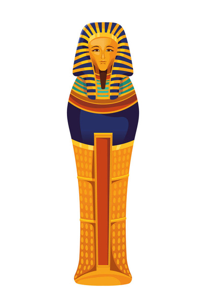 エジプトファラオツタンカーメンのアイコンは孤立し - ベクター画像