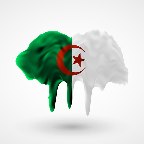 Σημαία της Αλγερίας βαμμένα χρώματα - Διάνυσμα, εικόνα