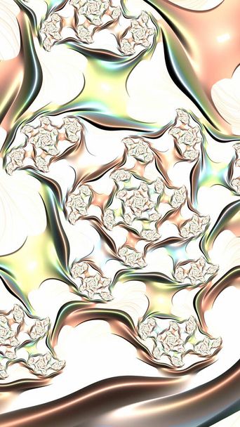 Artistieke en fantasierijke digitaal ontworpen abstracte 3D fractal achtergrond - Foto, afbeelding