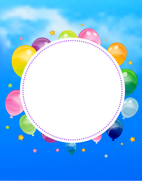 Party banner with flags and ballons - ベクター画像