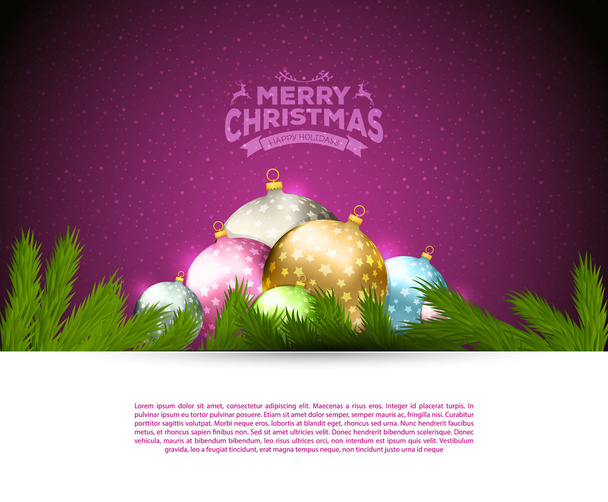 Christmas balls template background - Vector, Image
