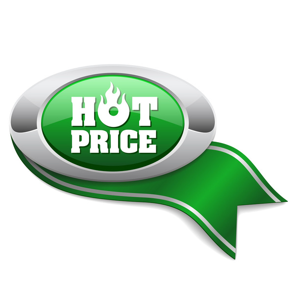 Hot price button with metallic border - Vecteur, image