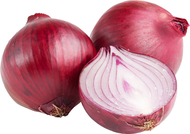 red onion isolated on white background, object design fresh food, vegetable, vegetarian, agriculture, organic, nature healthy - Photo, Image