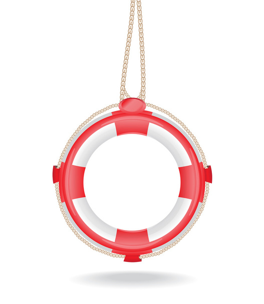 Red hanging lifebuoy - Vector, Image