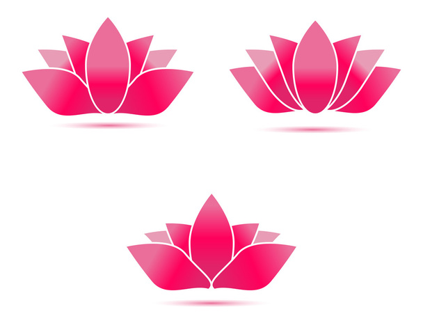 Lotus flowers set - Vettoriali, immagini