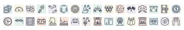 set of icons in outline style. thin line icons such as  - Vector, Image