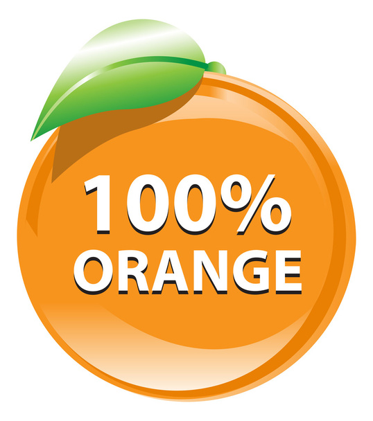 Distintivo arancione al cento per cento
 - Vettoriali, immagini
