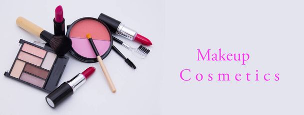 professional makeup cosmetics with copy space - Фото, зображення