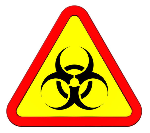Biohazard-Warnschild isoliert auf weiß - Foto, Bild