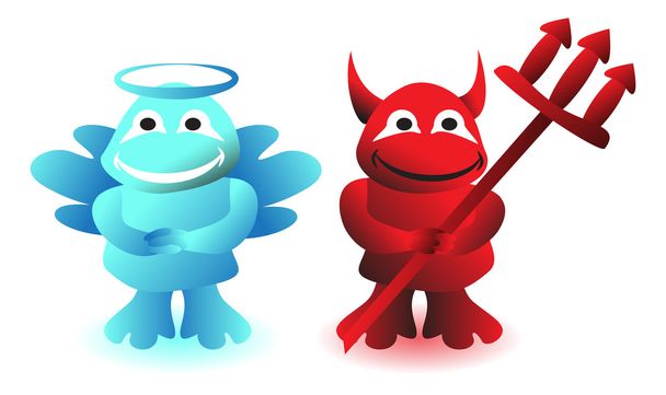 Ange et diable personnages d'affaires
 - Vecteur, image