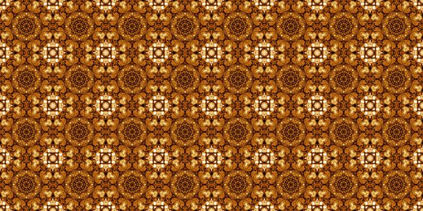 Seamless pattern with coffee and cola. Gold texture - Photo, Image