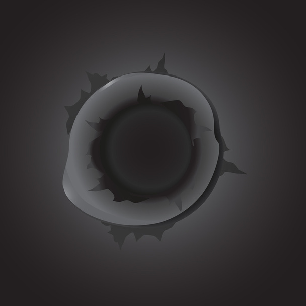 Zwarte bullet hole - Vector, afbeelding