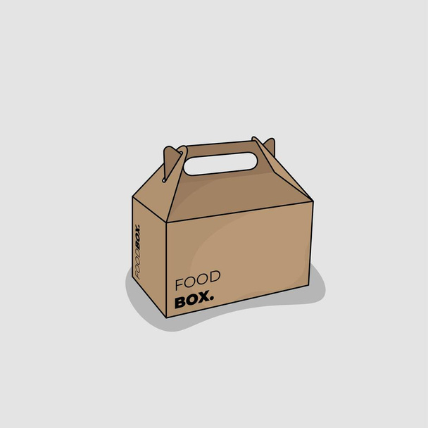 Yiyecek ve içecek ambalajı için eski karton tasarımlı mukavva kutu şablonu - Vektör, Görsel