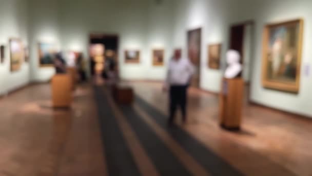 Blurred museum gallery interior, art history and culture concept - Footage, Video