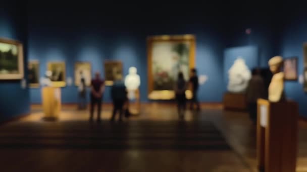 Homályos múzeum galéria belső tér, művészettörténet és kultúra koncepció - Felvétel, videó