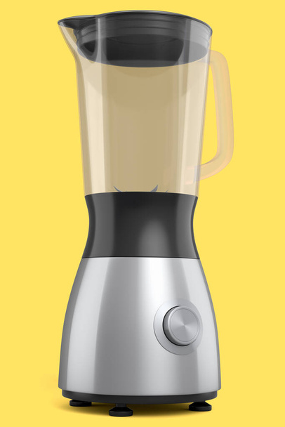 Electric blender for making healthy smoothie isolated on a yellow background. 3d render of kitchen appliance for cooking - Фото, зображення