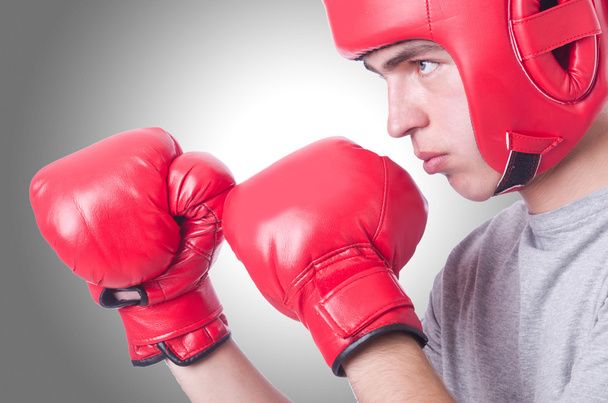 Boxeador divertido con guantes rojos
 - Foto, Imagen