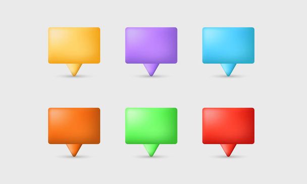 unique realistic colorfull speech bubble chat collection set 3d icon design isolated on - Wektor, obraz