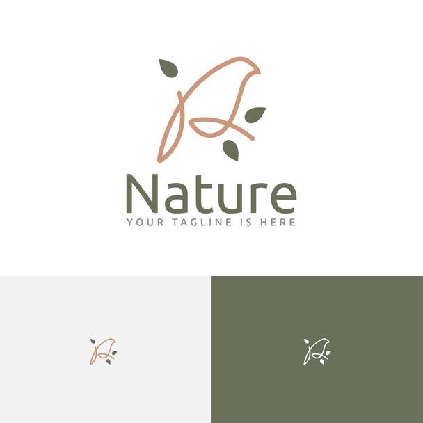 Doğa Sesi Küçük Şirin Kuş Basit Soyut Logo - Vektör, Görsel