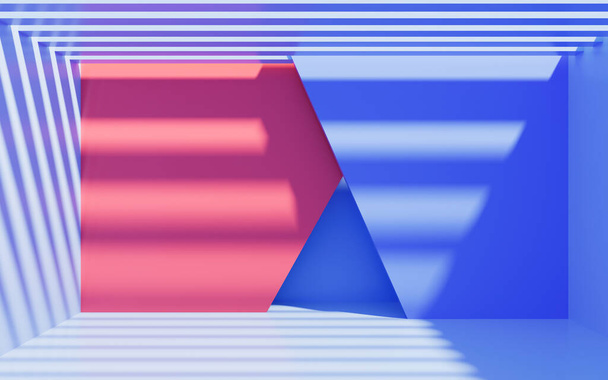 Abstract geometries in the white room, 3d rendering. Computer digital drawing. - Фото, зображення