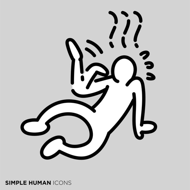 Une illustration pose d'une personne simple "Été personne battue" - Vecteur, image