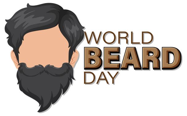 Giornata mondiale della barba banner design illustrazione - Vettoriali, immagini