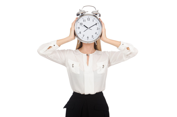 Businesswoman with clock - Foto, Bild