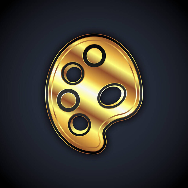 Gold Palette icon isolated on black background. Vector. - Διάνυσμα, εικόνα