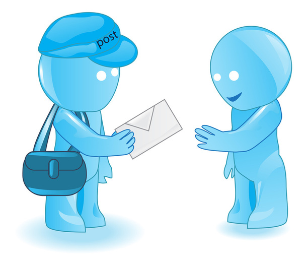 Postman giving a mail - Vector, Image
