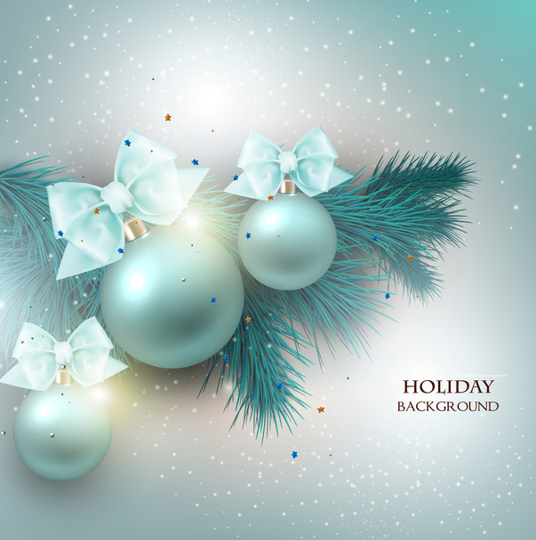 Christmas blue balls - Διάνυσμα, εικόνα