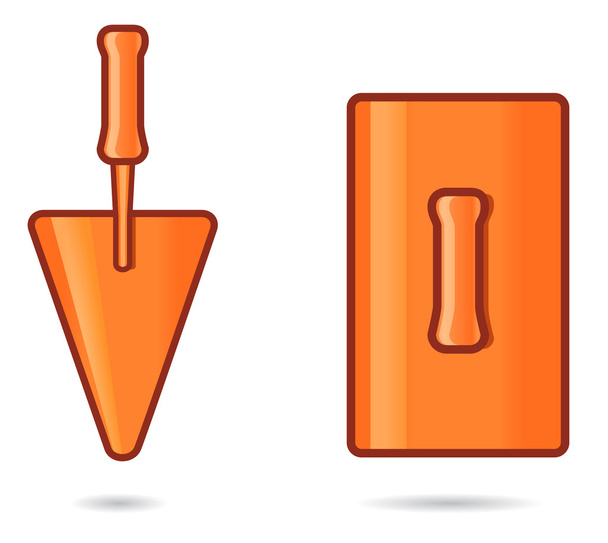 Trowel icons on white - Vector, Image