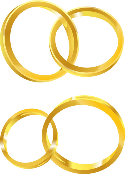 Свадебные кольца две разные пары
 - Вектор,изображение