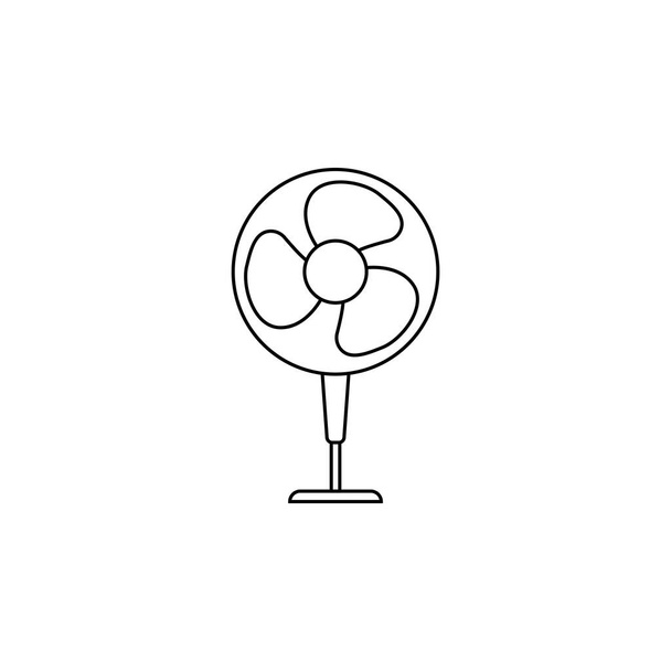 fan icon flat. Fan icon collection in outline or line art style, editable stroke vector. Fan Icon - Vector, Image