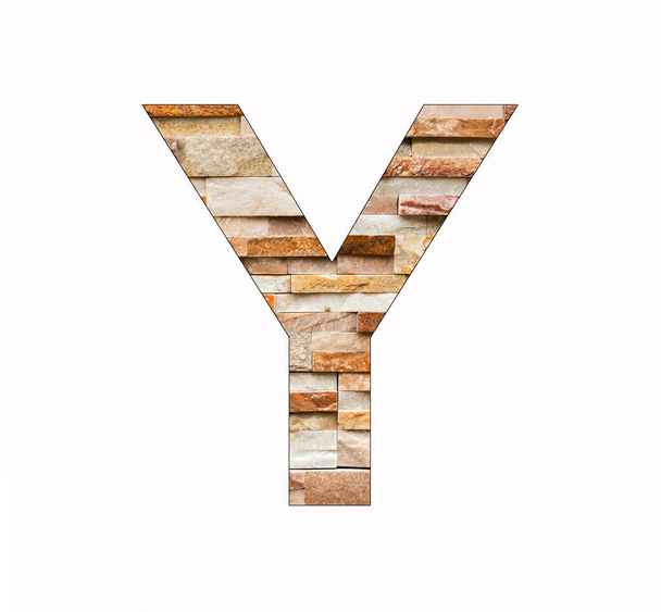 Alphabet letter Y - Marble blocks background - Фото, зображення