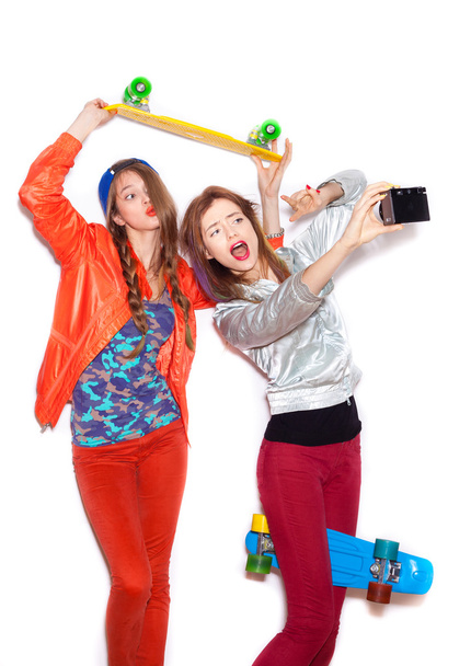 Two young naughty girls having fun. Lifestyle - Foto, Imagem