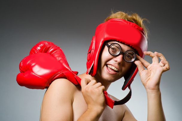 Funny nerd boxer in sport concept - Photo, image